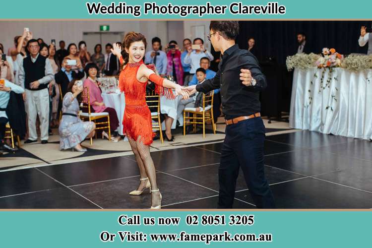 Photo of the Bride and the Groom dancing on the dance floor Clareville NSW 2107