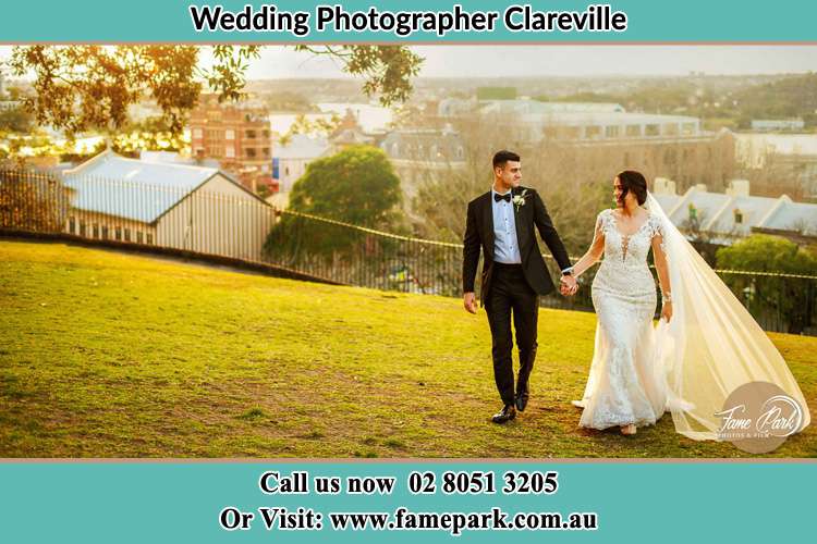 Photo of the Groom and the Bride walking at the yard Clareville NSW 2107