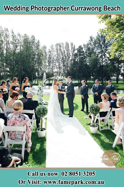 Garden wedding ceremony photo Currawong Beach NSW 2108