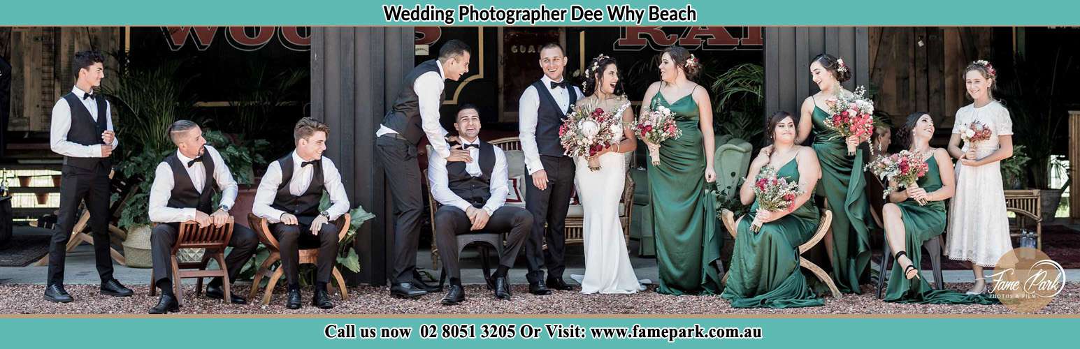 Photo of the Groom and the Bride with the entourage Dee Why Beach NSW 2099