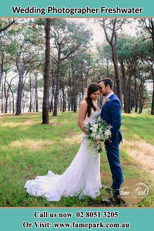 Photo of the Bride and the Groom at the yard Freshwater NSW 2096