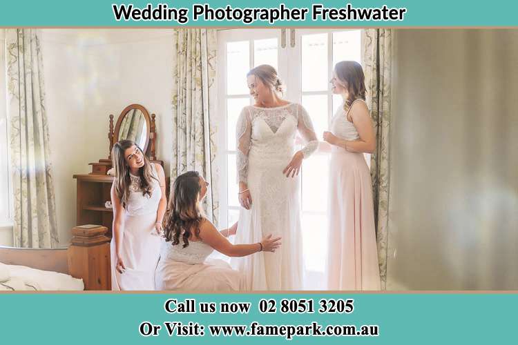 Photo of the Bride and the bridesmaids preparing Freshwater NSW 2096