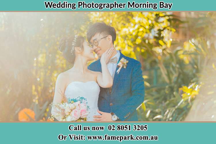 Photo of the Bride and the Groom going to kiss Morning Bay NSW 2105