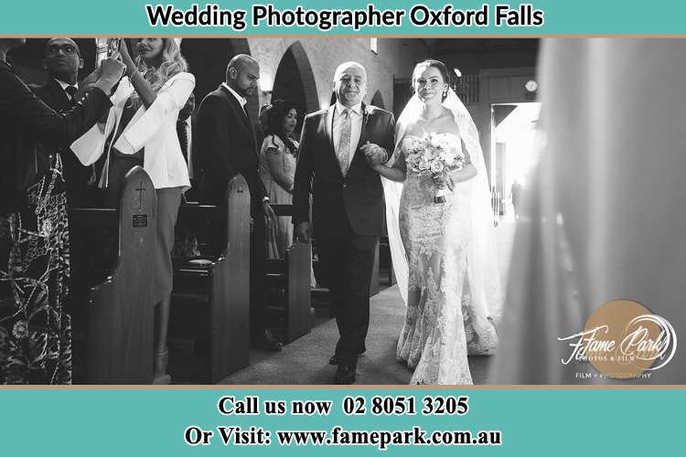 Photo of the Bride with her father walking the aisle Oxford Falls NSW 2100